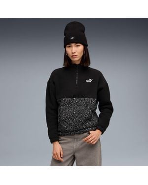 PUMA Essentials Animal Print Relaxed Crew Shirt - Black