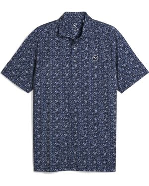 PUMA Mattr Port Golf Polo Kleidung, Glow/Deep - Blau