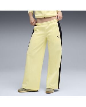PUMA Pantalones Deportivos De Tiro Bajo T7 Para Mujer, Accesoiros, Amarillo