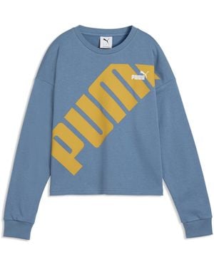PUMA Felpa Power Da Donna, Abbigliamento, Blu