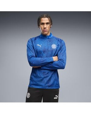 PUMA Olympique De Marseille Aufwärmoberteil Mit Reißverschluss Bis Zum Hals Herren, Accessoires - Blau