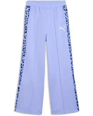 PUMA Pantalones De Chándal T7 Animal De Cintura Alta Holgados Juveniles, Accesoiros, Morado - Azul