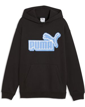PUMA Sudadera Con Capucha Essentials Logo Lab De Corte Holgado Juvenil, Accesoiros, Negro
