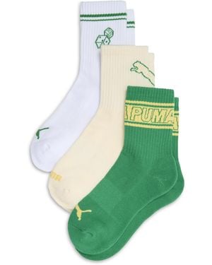PUMA Half-Terry Low Cut Socks (3 Pairs) - Green