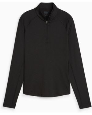 PUMA You-V Solid Golf 1/4 Zip Pullover - Black