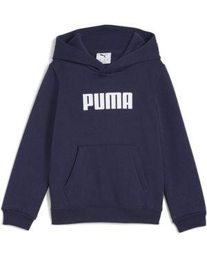 PUMA Sudadera Con Capucha Para Mujer Essentials Logo Fleece, Shop - Azul