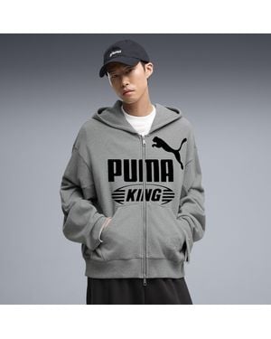 PUMA Chaqueta King Extragrande Con Cremallera Para Hombre, Ropa, Gris
