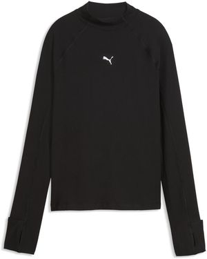 PUMA Brightstride Cloudspun Ultra Soft Long Sleeve Running T-Shirt - Black