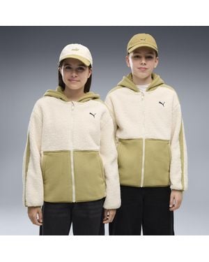PUMA Essentials Elevated Winterized Relaxed Sweatjacke Teenager, Kleidung - Weiß