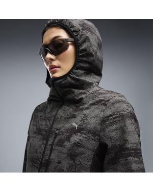 PUMA Run Brightstride Printed Primaloft Geïsoleerde Jas Voor Maat - Zwart