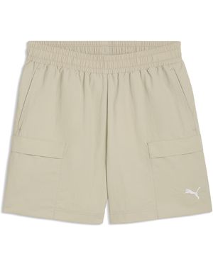 PUMA Wardrobe Essentials Relaxed 6" Cargo Shorts - Natural