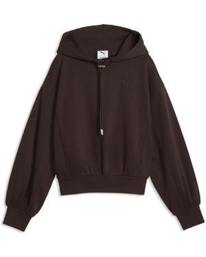 PUMA Her Relaxed Fleece Hoodie - Brown
