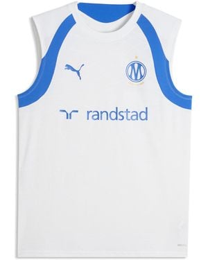 PUMA Maglia Senza Maniche Da Training Olympique De Marseille Da Uomo, Accessori, Bianco - Blu
