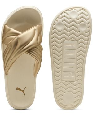PUMA Ciabatte Metallizzate Con Platform Leadcat Da Donna - Neutro
