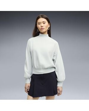 PUMA Her Relaxed Crew Sweatshirt Mit Stehkragen Damen, Kleidung - Grau