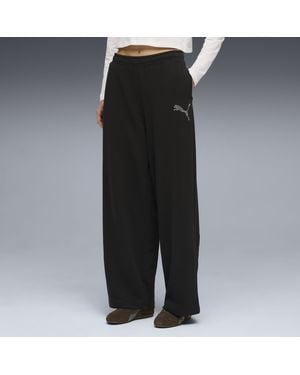 PUMA Essentials Graphics Bedazzled Slouchy Pants - Black