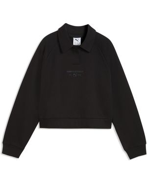PUMA Sudadera Corta De Felpa Holgada Class Juvenil, Accesoiros, Negro