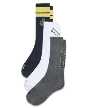 PUMA Half-Terry Crew Length Socks (3 Pairs) - Blue