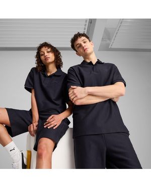 PUMA Premium Ess Relaxed Jacquard Uniseks Polo - Blauw