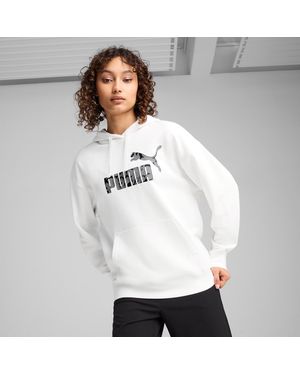 PUMA Ess Nature 2.0 Comfort Hoodie Voor - Wit
