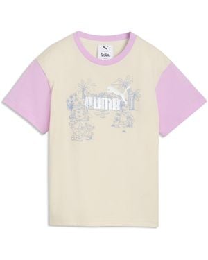 PUMA Camiseta Estampada X Dora The Explorer De Corte Holgado Para Niños, Accesoiros, Blanco - Rosa