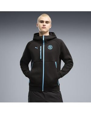 PUMA Olympique De Marseille Tech Capuchon Met Rits Voor Blauw/Zwart, Maat