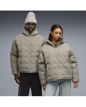PUMA T7 Primaloft Reversible Oversized Puffer Jacket - Gray