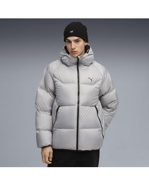 PUMA Daunen-Pufferjacke Mit Kapuze Herren, Kleidung, Echo - Grau