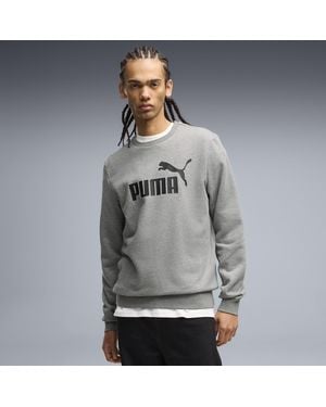 PUMA Langarmshirt ESS NO. 1 LOGO CREW FL Langarm, reguläre Passform, Rundhalsausschnitt - Grau