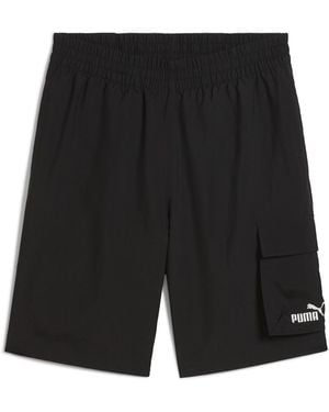 PUMA Essentials No.1 Logo Woven Cargo 9" Shorts - Black