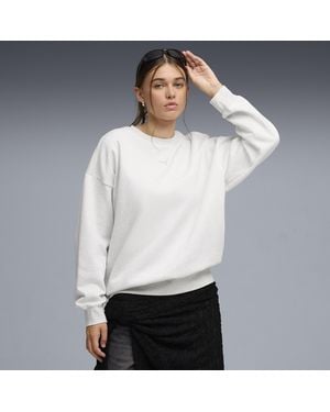 PUMA Essentials Oversized Top Met Ronde Hals Voor Maat - Wit