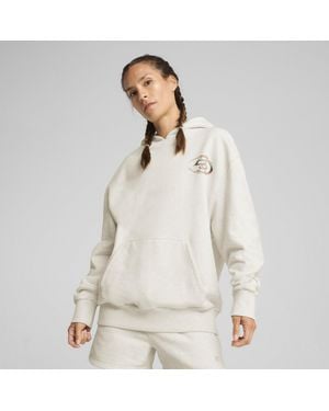 PUMA Felpa Con Cappuccio Da Basket Stewie 4 Prism Da Donna - Bianco