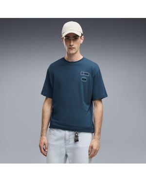 PUMA T-Shirt Grafica Dal Taglio Morbido Da Uomo, Abbigliamento, Blu