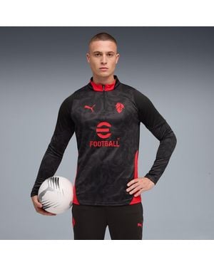 PUMA Ac Milan 25/26 Training Quarter-Zip Top Shirt /For All Time - Black