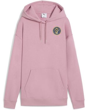 PUMA Wardrobe Essentials Sports Legacy Relaxed Graphic Hoodie Voor Maat - Roze