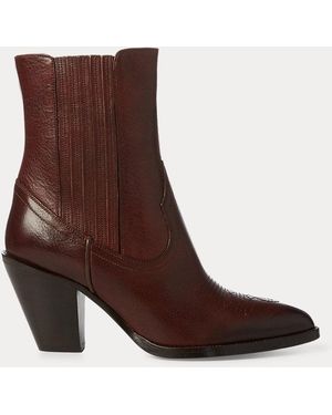Polo Ralph Lauren Lowrey Leather Cowboy Boot - Brown