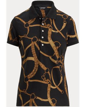 Ralph Lauren Polo À Motif Brides En Piqué Stretch - Noir