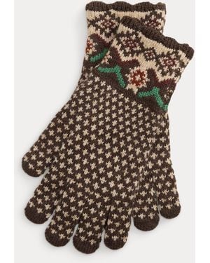Polo Ralph Lauren Fair Isle Wool Gloves - Brown