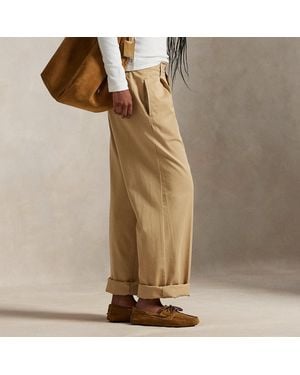 Polo Ralph Lauren Pleated Cotton-Blend Relaxed Trouser - Natural