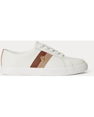 Ralph Lauren Janson Ii Leather Trainer - White
