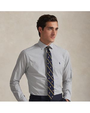 Polo Ralph Lauren Classic Fit Plaid Stretch Poplin Shirt - Gray