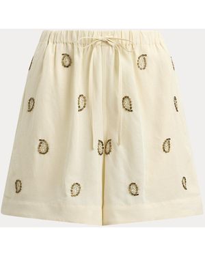 Polo Ralph Lauren Pantalón Corto Paisley Con Cuentas - Neutro