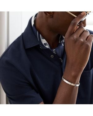 Ralph Lauren Brazalete Labrado De Plata De Ley - Azul