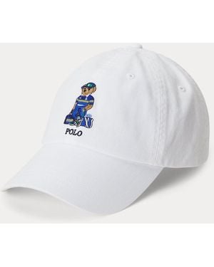 Ralph Lauren Us Open Polo Bear Chino Ball Cap - White