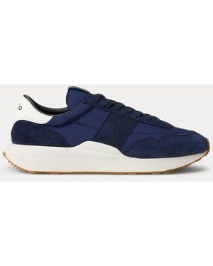 Polo Ralph Lauren Train 89 Suede-Paneled Trainer - Blue