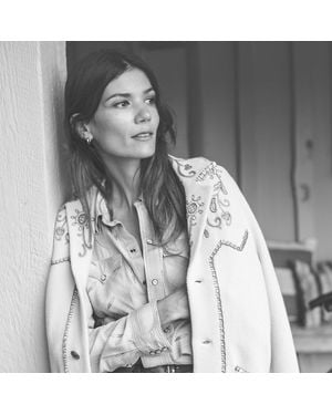 RRL Chaqueta Western De Punto Con Bordado - Gris