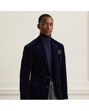 Ralph Lauren Kent Hand-Tailored Velvet Jacket - Blue