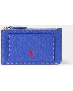 Polo Ralph Lauren Polo Play Leather Zip Card Case - Blue