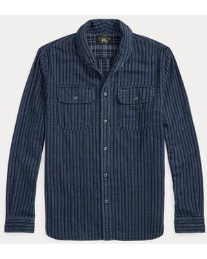 RRL Gestreept Werkoverhemd - Blauw