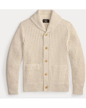 RRL Cotton-Linen Shawl-Collar Cardigan - Natural